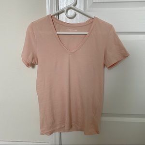 Everlane pink v neck tee